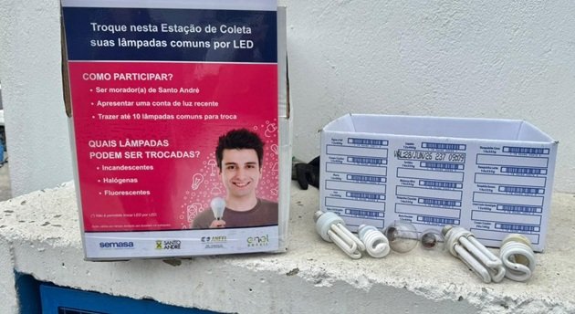 Estações de Coleta de Santo André realizam Troca Gratuita de Lâmpadas